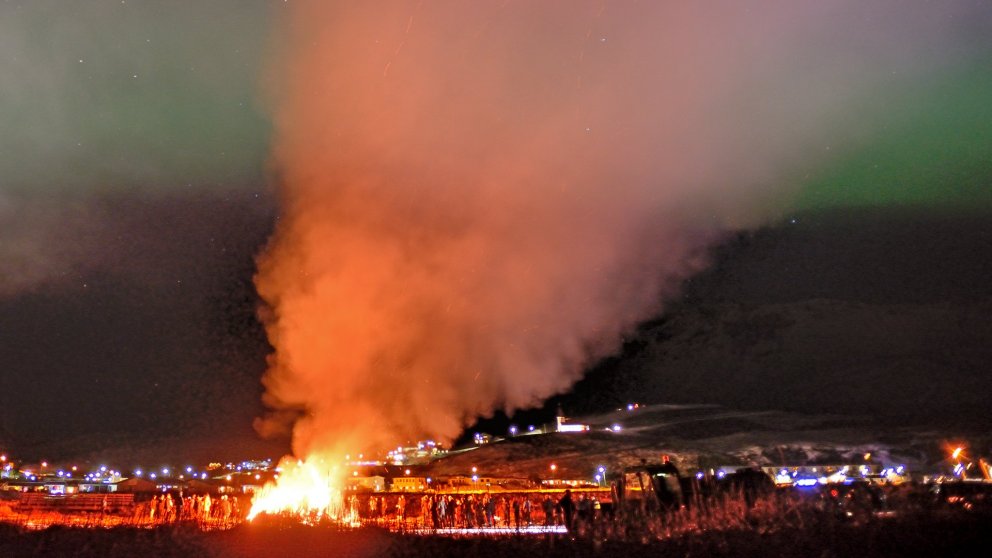 New Year's Eve in Vík, and fireworks sale.