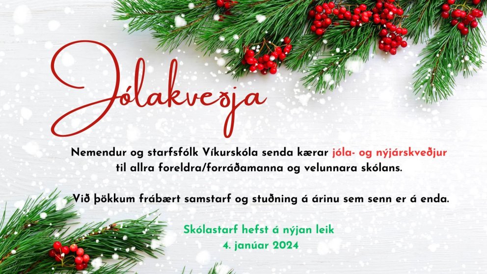 Jólakveðja Víkurskóla