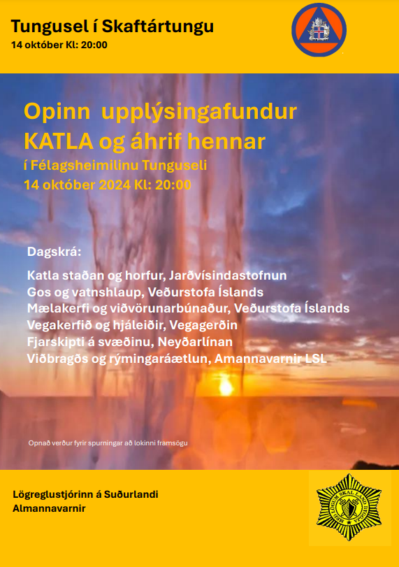 Opinn upplýsingafundur - Katla og áhrif hennar