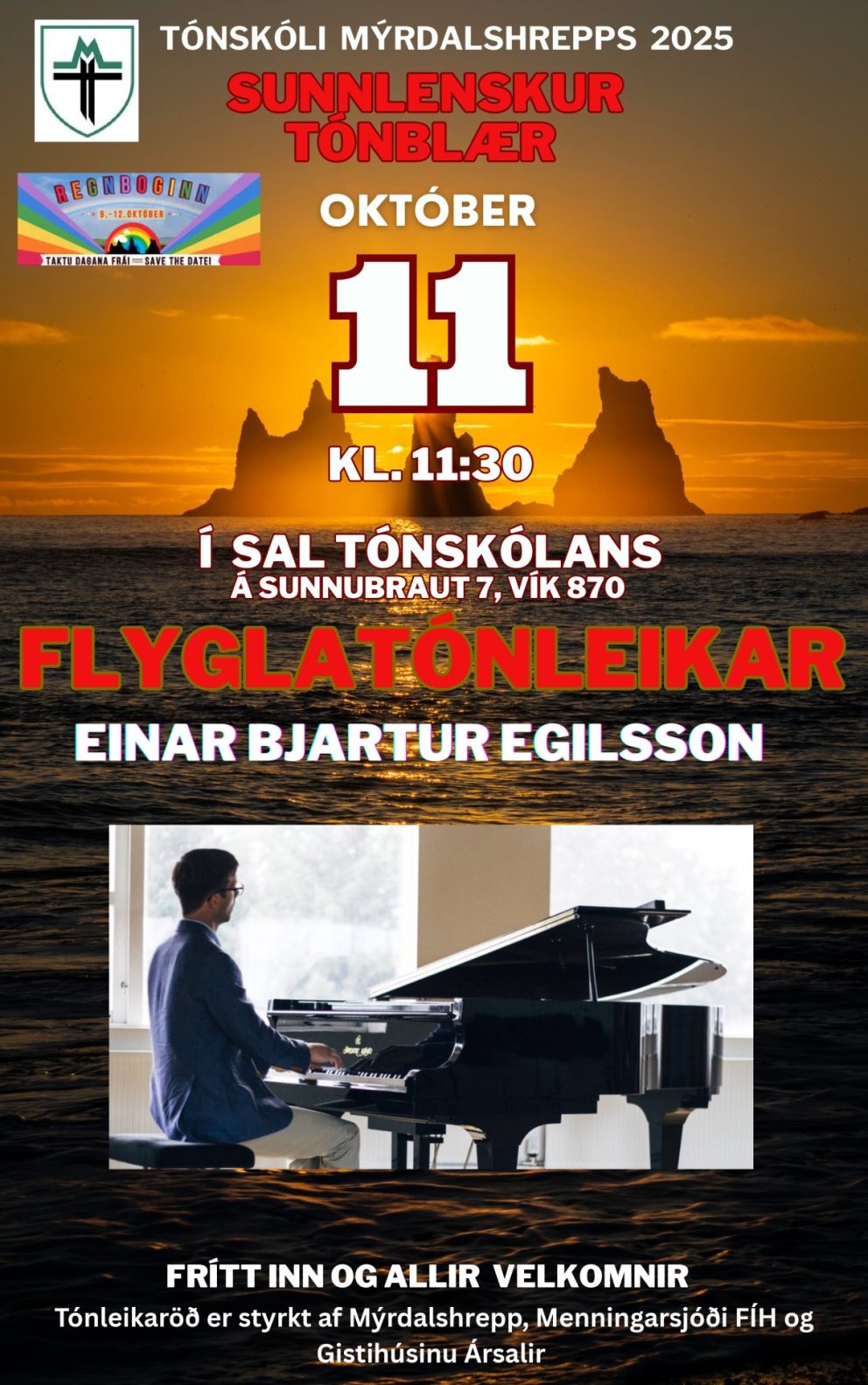 Tónskóli Mýrdalshrepps kynnir 😊🎶✨Sunnlenskur Tónblær🌈 Regnbogahátíð 2025