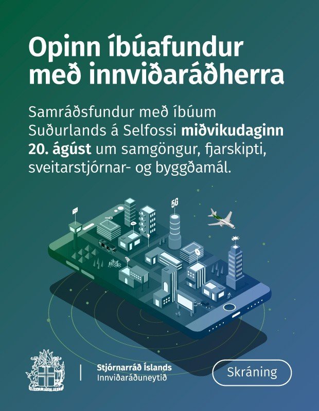Opinn íbúafundur með innviðaráðherra