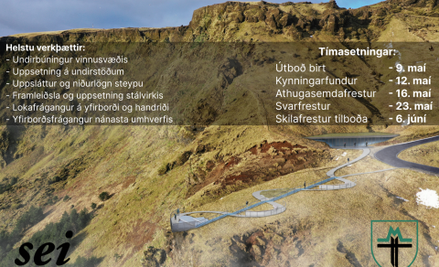 Útboð fyrir útsýnispall í hlíðum Reynisfjalls