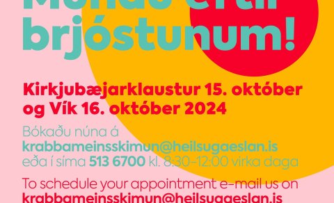 Brjóstamiðstöð Landspítalans er með brjóstaskimun í samstarfi við Heilsugæsluna í Vík