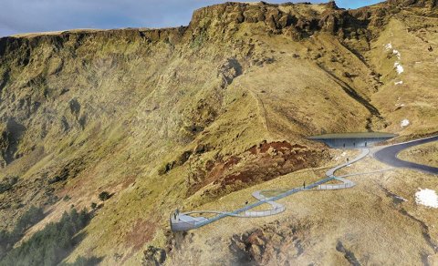 72 milljónir í útsýnispall í hlíðum Reynisfjalls