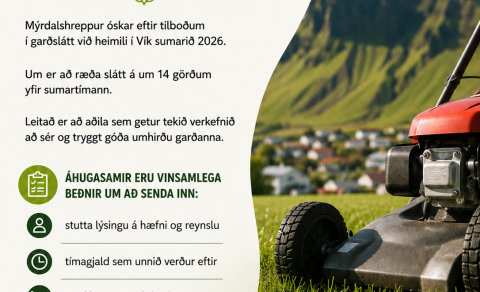 Óskað eftir tilboðum í garðslátt