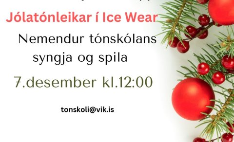 Jólatónleikar í Icewear 7.desember kl.12:00