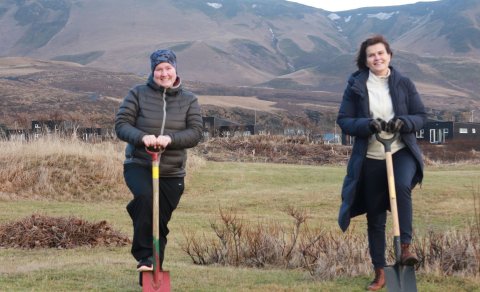 Fyrsta skóflustunga að nýjum leikskóla í Vík í Mýrdal