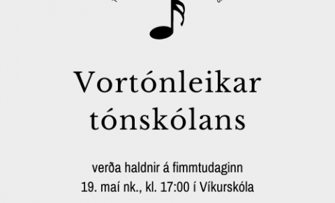 Vortónleikar tónskólans - 19. maí nk.