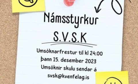 Námsstyrkur Samband vestur skaftfellskra kvenna